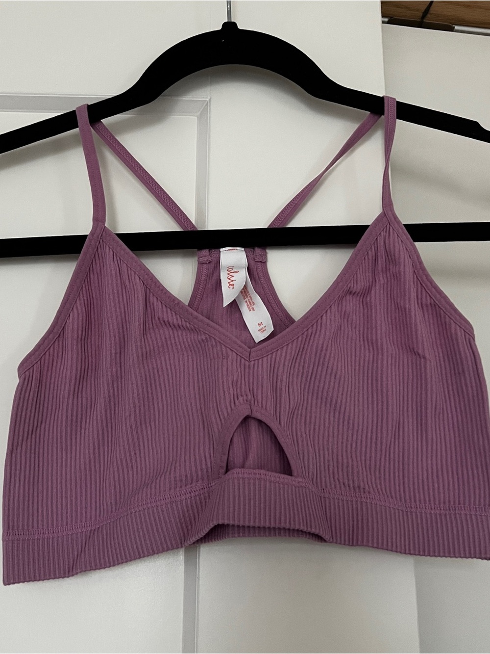 Colsie Purple Ribbed Keyhole Bralette